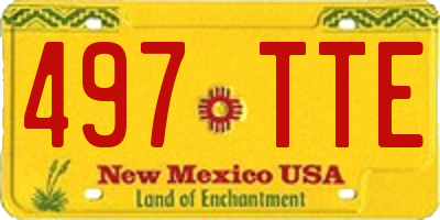 NM license plate 497TTE