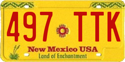 NM license plate 497TTK