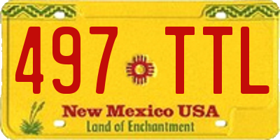 NM license plate 497TTL