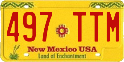 NM license plate 497TTM