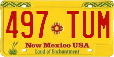 NM license plate 497TUM