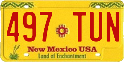 NM license plate 497TUN