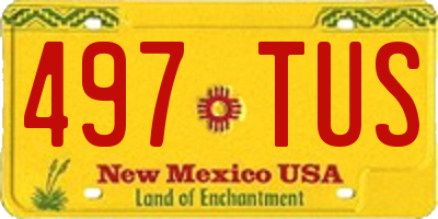 NM license plate 497TUS