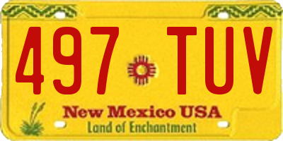 NM license plate 497TUV