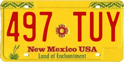 NM license plate 497TUY