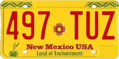 NM license plate 497TUZ