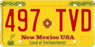 NM license plate 497TVD