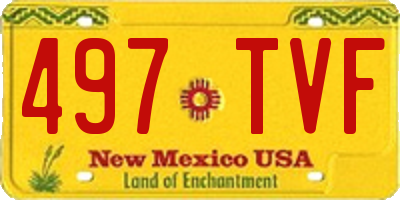 NM license plate 497TVF