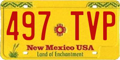 NM license plate 497TVP