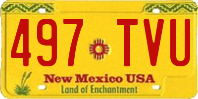 NM license plate 497TVU