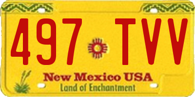 NM license plate 497TVV