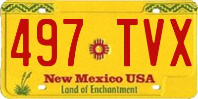 NM license plate 497TVX