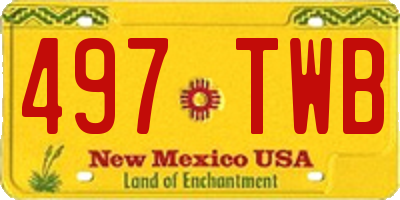 NM license plate 497TWB