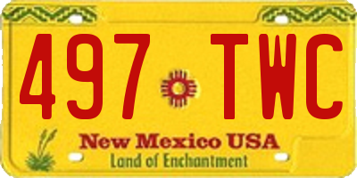 NM license plate 497TWC