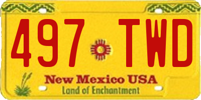 NM license plate 497TWD