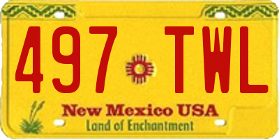 NM license plate 497TWL