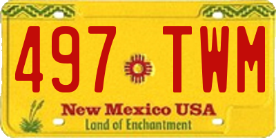 NM license plate 497TWM