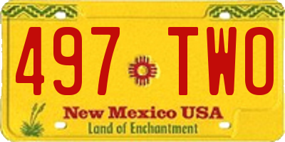 NM license plate 497TWO