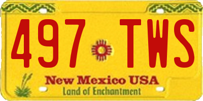 NM license plate 497TWS