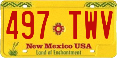 NM license plate 497TWV