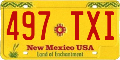 NM license plate 497TXI