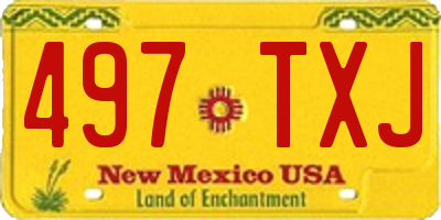 NM license plate 497TXJ