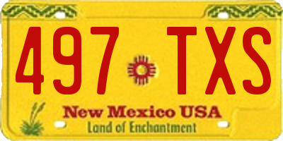 NM license plate 497TXS