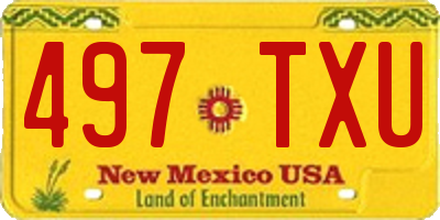 NM license plate 497TXU