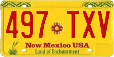NM license plate 497TXV