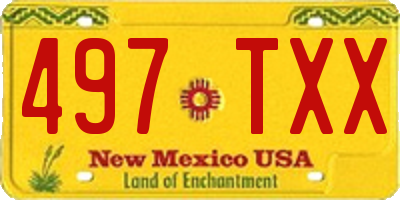 NM license plate 497TXX