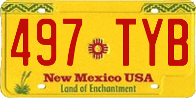 NM license plate 497TYB