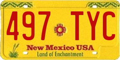 NM license plate 497TYC