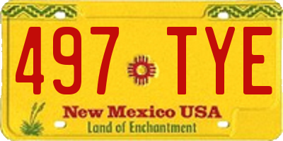 NM license plate 497TYE