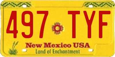 NM license plate 497TYF