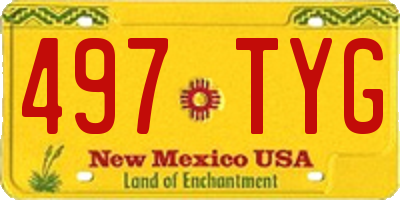 NM license plate 497TYG