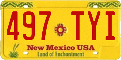 NM license plate 497TYI