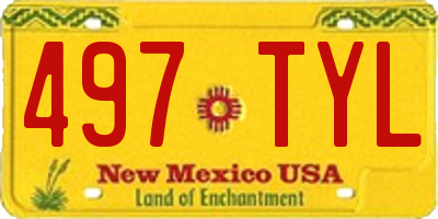NM license plate 497TYL