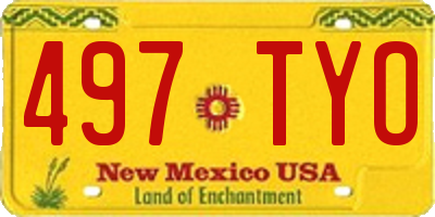 NM license plate 497TYO