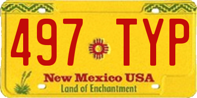 NM license plate 497TYP