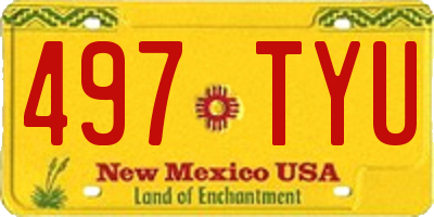 NM license plate 497TYU