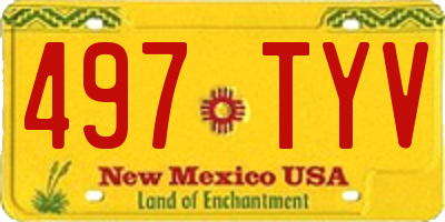 NM license plate 497TYV