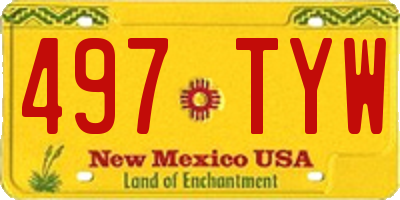 NM license plate 497TYW