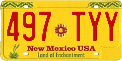 NM license plate 497TYY