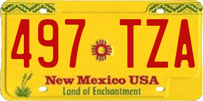 NM license plate 497TZA