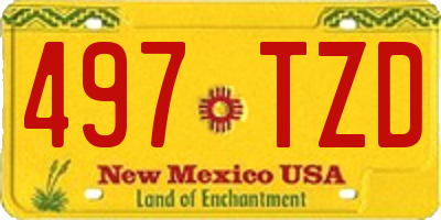 NM license plate 497TZD