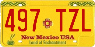 NM license plate 497TZL