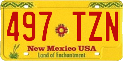 NM license plate 497TZN