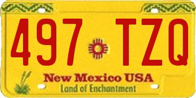 NM license plate 497TZQ