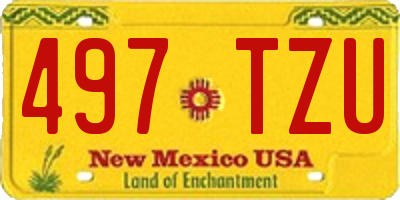 NM license plate 497TZU