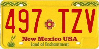 NM license plate 497TZV